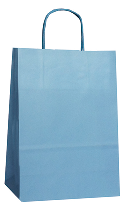 Paper Carrier Bags Blue 18+8x24cm Kraft 100 grams