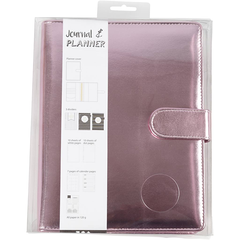 Planner, rose, size 19x23,5x4 cm, ring folder, 1 pc [HOB192648]