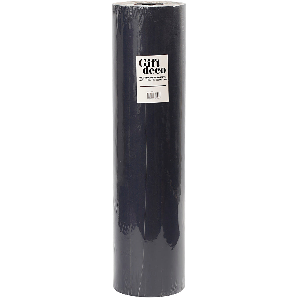 Carta regalo, L: 50 cm, 60 g, nero, 100 m/ 1 rot. [HOB-19941]
