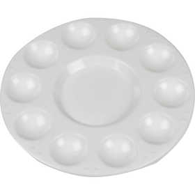 Tavolozza, Palette rotonda con 11 contenitori, diam 17 cm, bianco, 10 pz/ 1 conf. [HOB-10330]