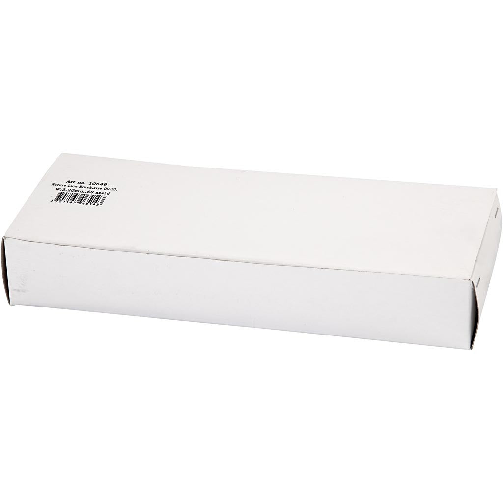 Pennello Nature Line, dim. 00+0+1+2+4+12+14+20, L: 18-22 cm, L: 3-20 mm, piatto, 68 pz/ 1 conf. [HOB-10649]
