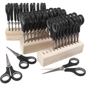 Forbici per Bambini, L: 14 cm, destrimani & mancini, nero, 1 set [HOB-11199]