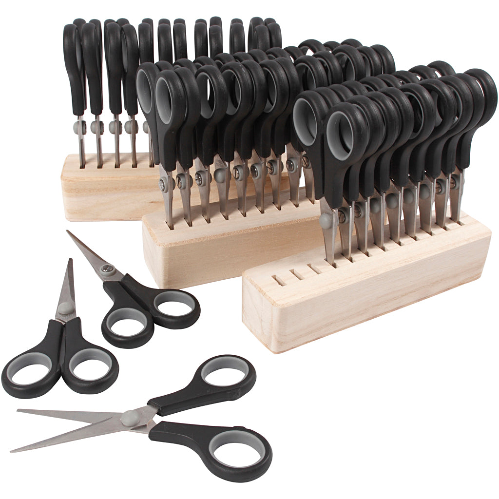 Forbici per Bambini, L: 14 cm, destrimani & mancini, nero, 1 set [HOB-11199]