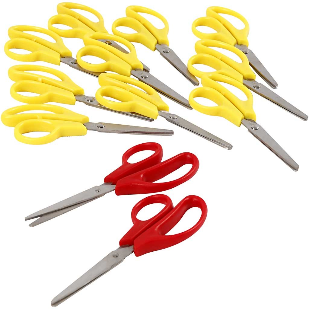 Forbici per bambini, L: 12,5 cm, rond, destrimani & mancini, 12 pz/ 1 conf. [HOB-11220]