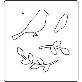 Fustella in acciaio, uccellino, misura 14x15,25 cm, spess. 15 mm, 1 pz [HOB-117491]