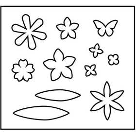 Fustella in acciaio, fiori, misura 14x15,25 cm, spess. 15 mm, 1 pz [HOB-117496]