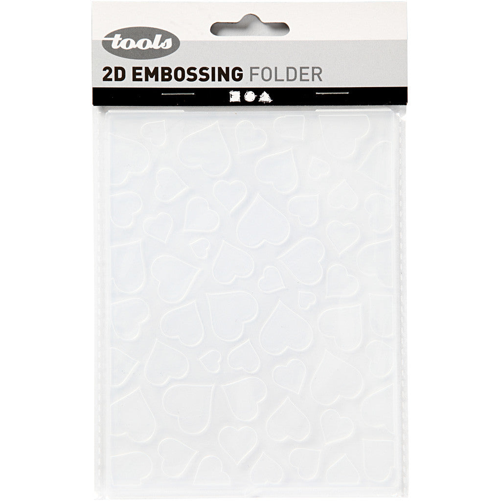 Mascherina per embossing, cuori, misura 11x14 cm, spess. 2 mm, 1 pz [HOB-11772]
