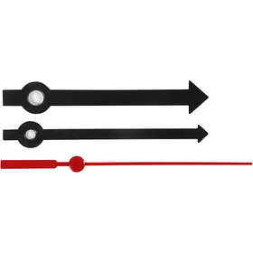 Lancette orologio, misura buco 4+6 mm, nero, 1 set [HOB-13007]