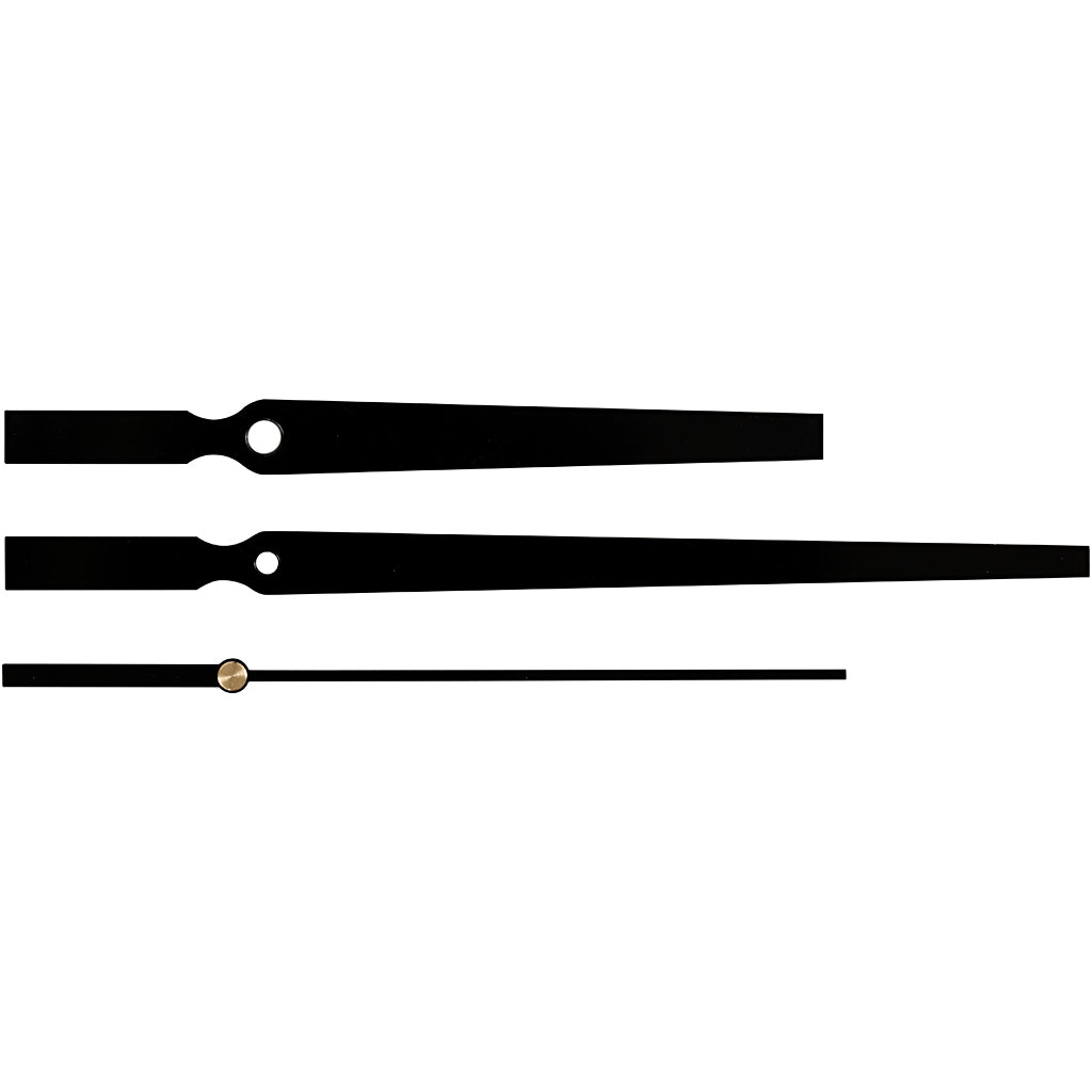Lancette orologio, misura buco 4+6 mm, nero, 1 set [HOB-13009]
