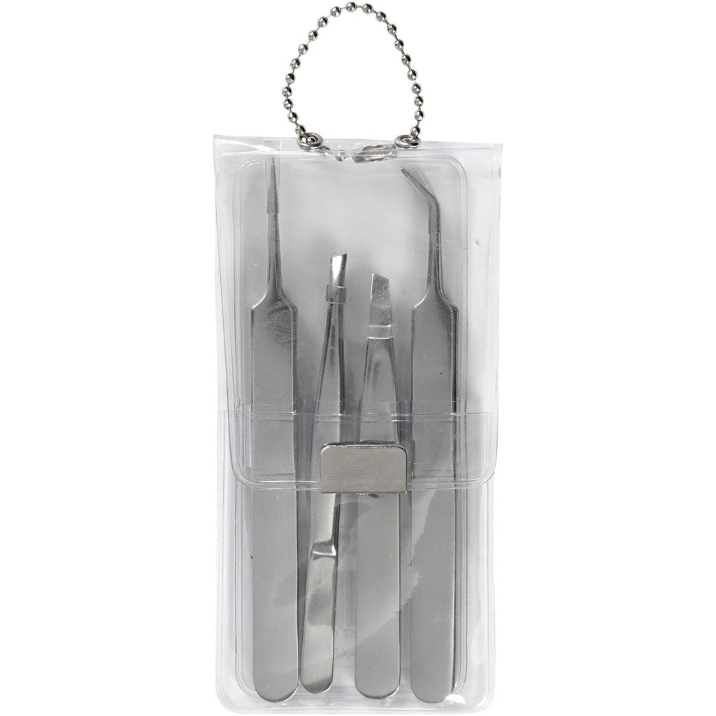 Set di pinzette, L: 9-12 cm, 4 pz/ 1 conf. [HOB-13066]