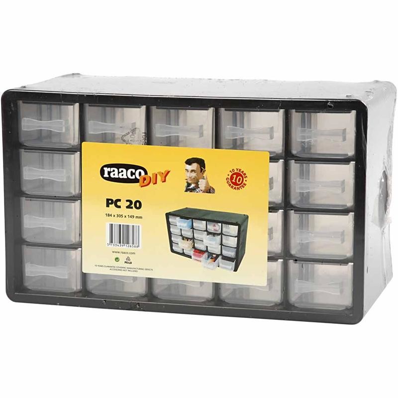 Armadietto a scomparti, dim. PC 20, misura 18,4x30,5x14,9 cm, misura buco 55x37 mm, 1 set [HOB-13305]