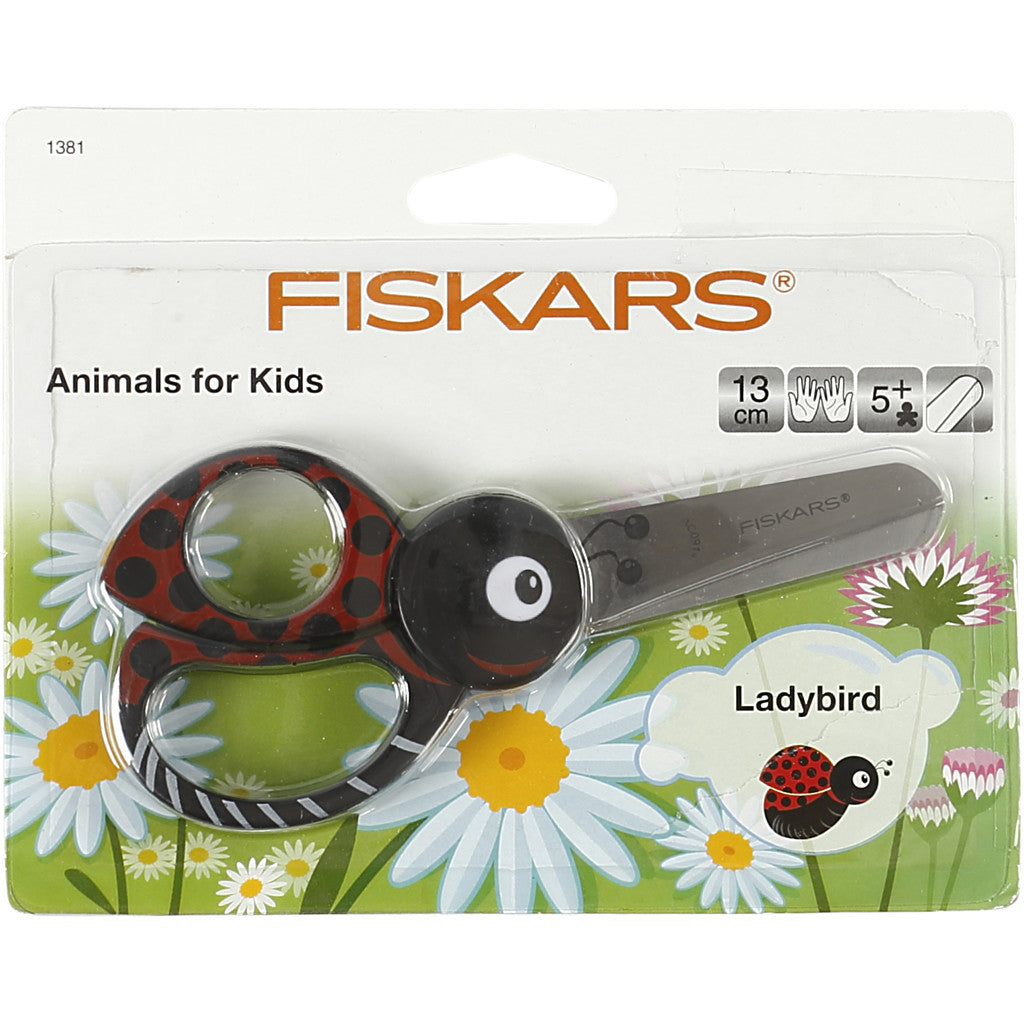 Fiskars Forbici Animali per Bambini, coccinella, L: 13 cm, 1 pz [HOB-1381]