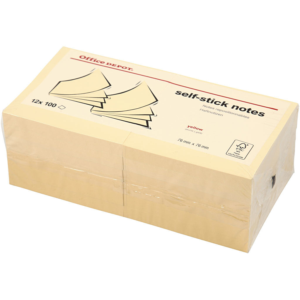 Bloc-Notes Adesivo, misura 75x75 mm, 12 pz/ 1 conf. [HOB-14095]