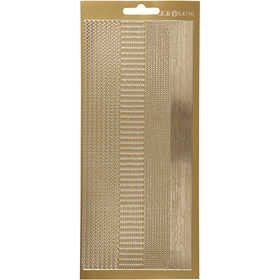 Stickers, bordi, foglio 10x23 cm, oro, 1 fgl. [HOB-170028]