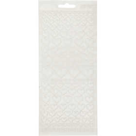 Stickers, cuori, foglio 10x23 cm, transparent, 1 fgl. [HOB-170043]