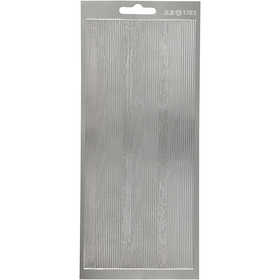 Stickers, bordi, foglio 10x23 cm, argento, 1 fgl. [HOB-170048]