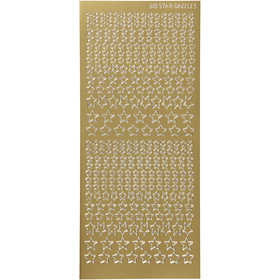 Stickers, stelle, foglio 10x23 cm, oro, 1 fgl. [HOB-170111]