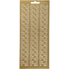 Stickers, angoli, foglio 10x23 cm, oro, 1 fgl. [HOB-170117]