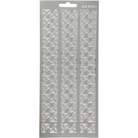 Stickers, angoli, foglio 10x23 cm, argento, 1 fgl. [HOB-170118]