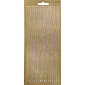 Stickers, bordi, foglio 10x23 cm, oro, 1 fgl. [HOB-170167]