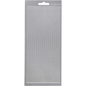 Stickers, bordi, foglio 10x23 cm, argento, 1 fgl. [HOB-170168]