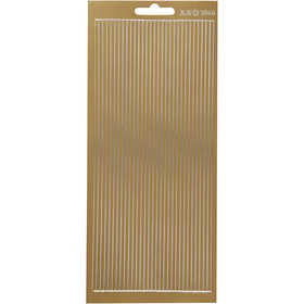 Stickers, bordi, foglio 10x23 cm, oro, 1 fgl. [HOB-170169]