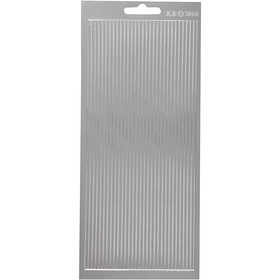 Stickers, bordi, foglio 10x23 cm, argento, 1 fgl. [HOB-170170]
