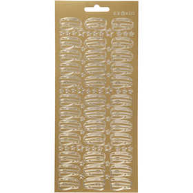 Stickers, cappello, foglio 10x23 cm, oro, 1 fgl. [HOB-170208]