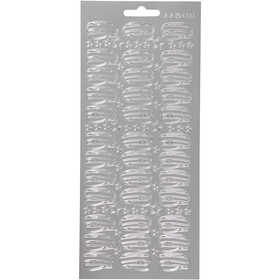 Stickers, cappello, foglio 10x23 cm, argento, 1 fgl. [HOB-170209]