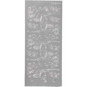 Stickers, rose, foglio 10x23 cm, argento, 1 fgl. [HOB-170251]