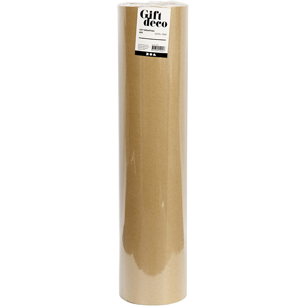 Carta regalo, L: 50 cm, 60 g, beige, 100 m/ 1 rot. [HOB-19037]
