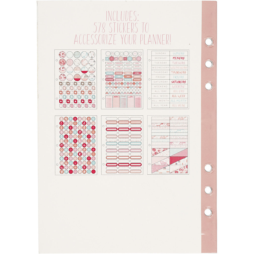 Libro stickers, acquarello, A5, oro, rosso, corallo, 1 pz [HOB-192657]