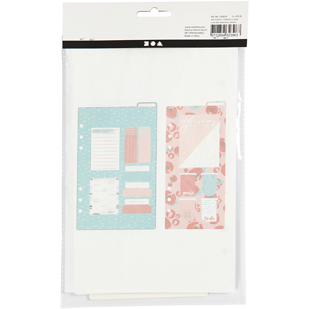 Assortimento di post-it e segnalibri, misura 10,3x22 + 13,8x22 cm, oro, rosso, corallo, 2 fgl./ 1 conf. [HOB-192659]