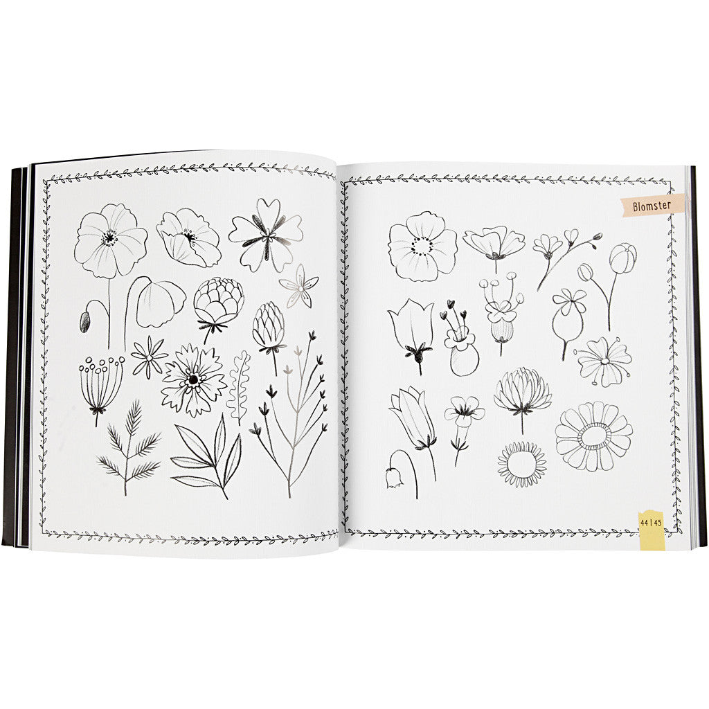 Hand Lettering - 1000 idee, misura 22x23 cm, spess. 2 cm, Numero di pagina 143, 1 pz, Testo danese [HOB-19290]