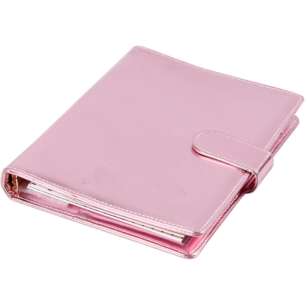 Planner, rose, size 19x23,5x4 cm, ring folder