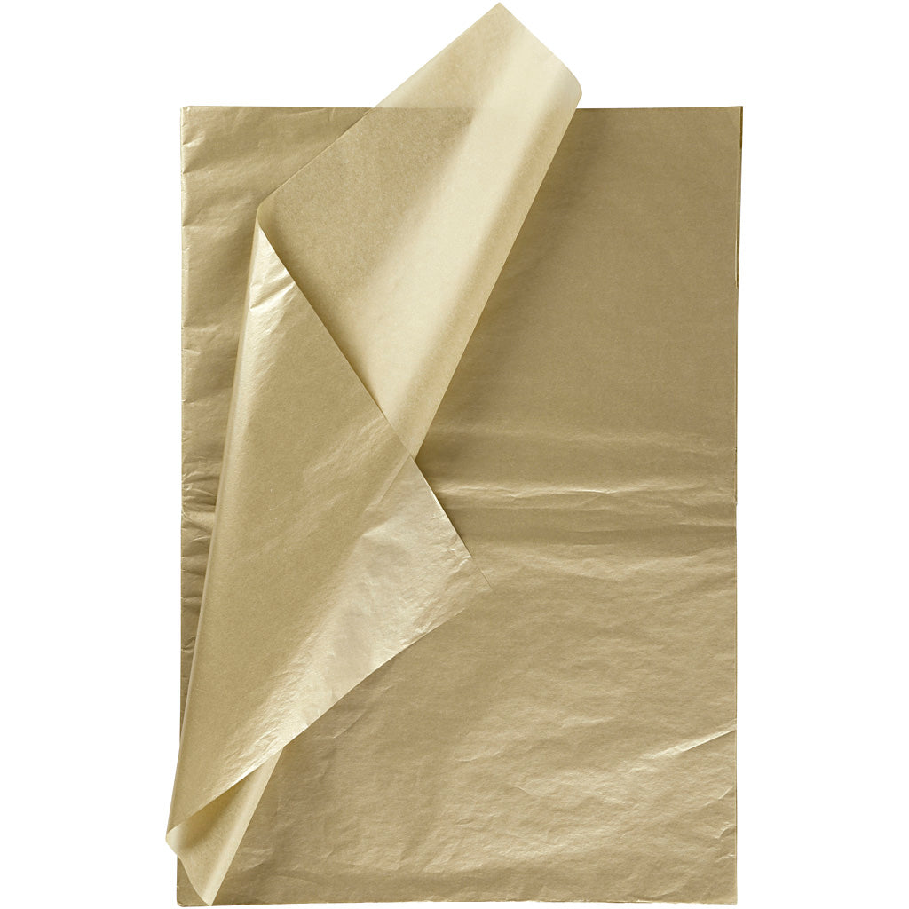 Tissue Paper, sheet 50x70 cm, 17 g, gold, 6 sheet