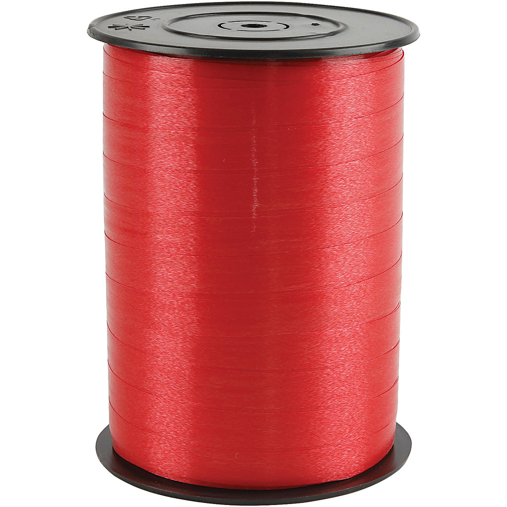 Curling Ribbon, W: 10 mm, glossy, red, 250 m/ 1 roll