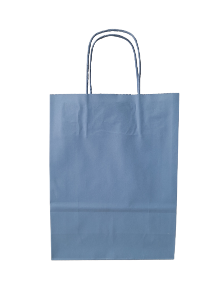 Shopper di carta blu pastello 18+8x22cm Kraft 90 grammi (50 pezzi) [PAM1822PBL]