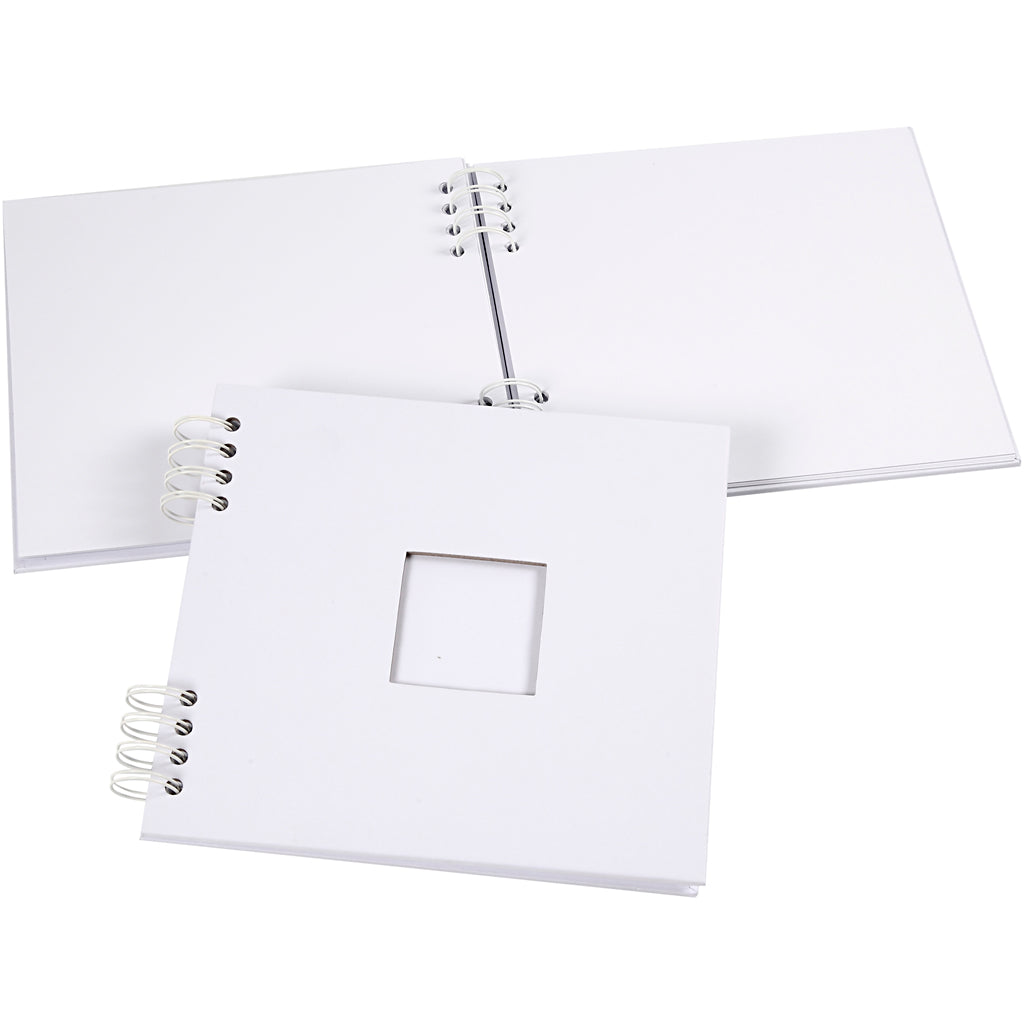 Spiral Bound Scrapbook, size 20x20 cm, 250 g, white