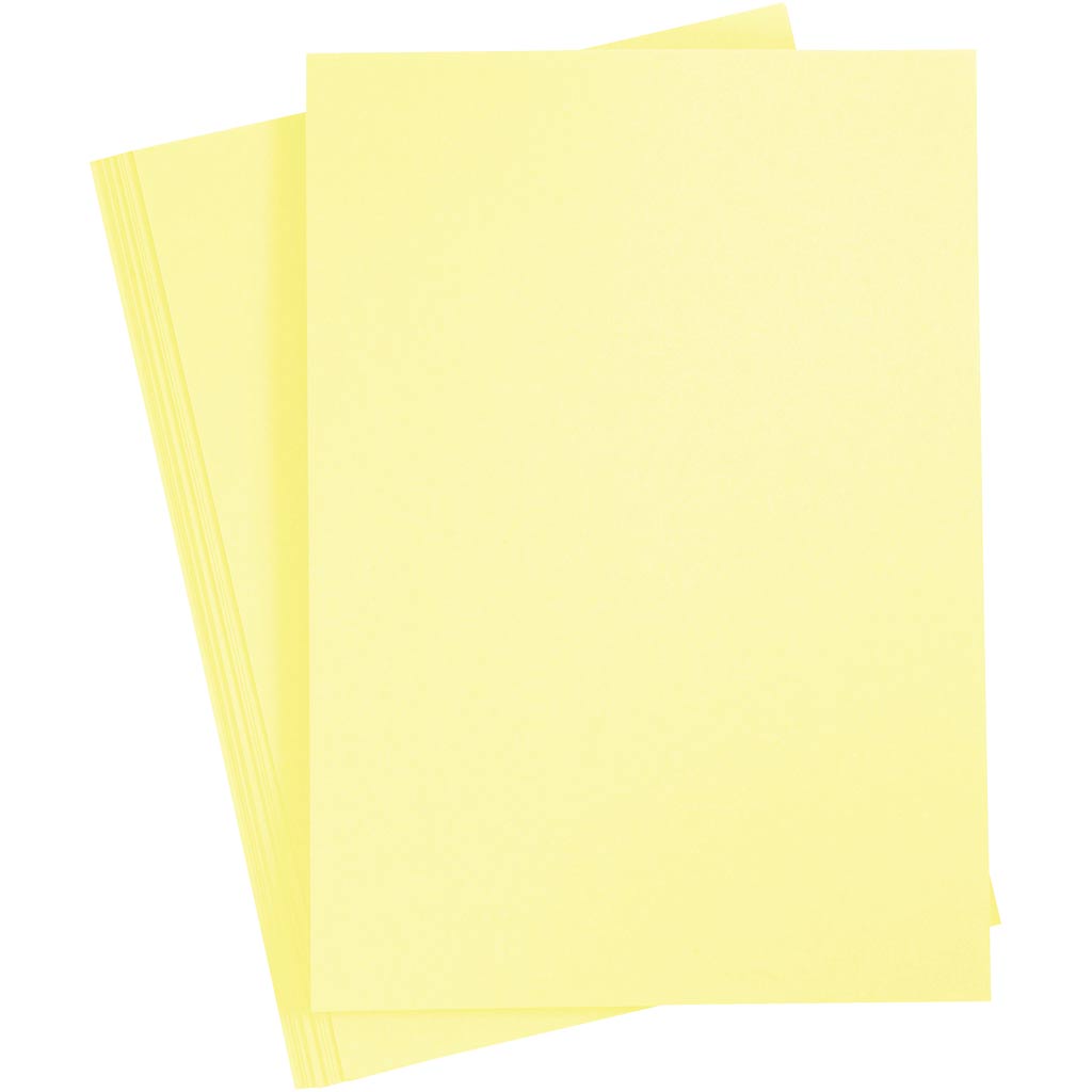 Card, A4, sheet 210x297 mm, 180 g, light yellow, 20 sheet
