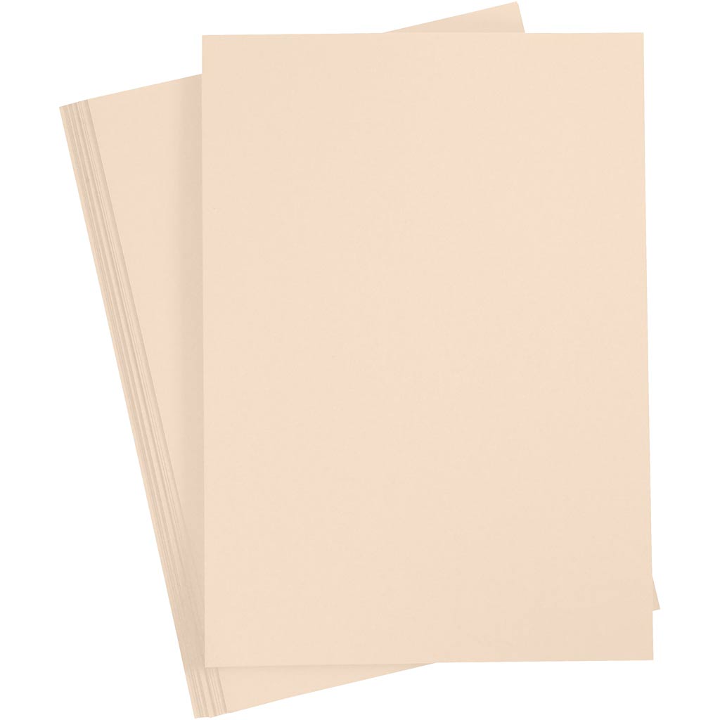 Card, A4, sheet 210x297 mm, 180 g, beige, 20 sheet