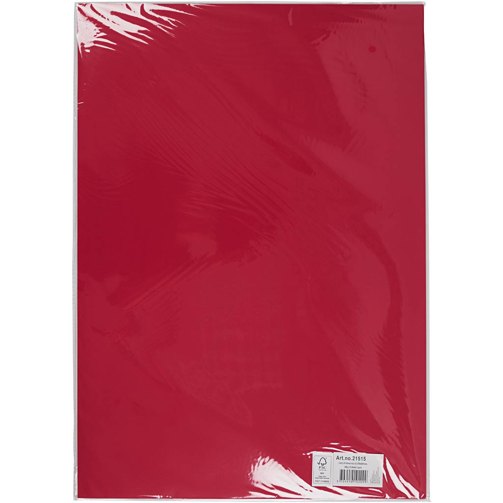 Cartoncino Colorato, A2, foglio 420x594 mm, 180 g, rosso natalizio, 10 fgl./ 1 conf. [HOB-21515]