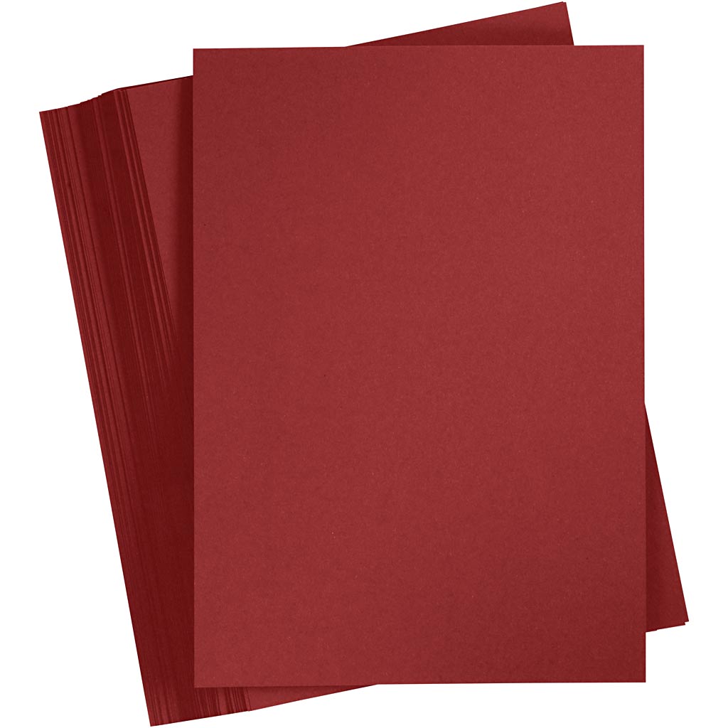 Card, A4, sheet 210x297 mm, 180 g, dark red, 100 sheet