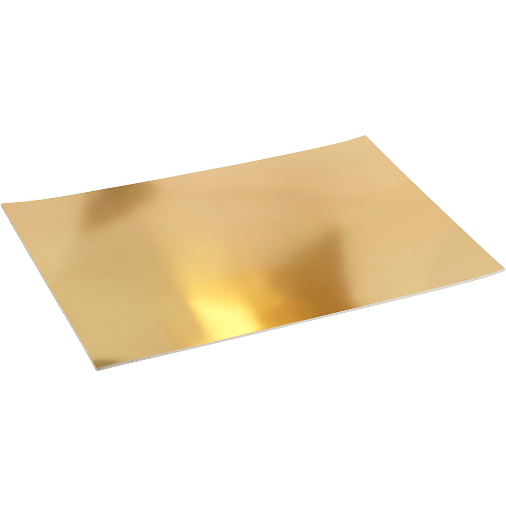 Metallic Foil Card, A2, sheet 420x594 mm, 280 g, gold, 10 sheet