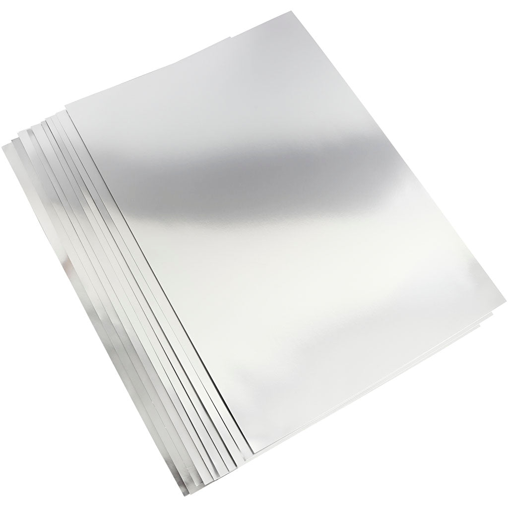 Cartoncino metallizzato, A2, foglio 420x594 mm, 280 g, argento, 10 fgl./ 1 conf. [HOB-220860]