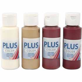 Plus Color Craft Paint, asstd colours, 4x60ml [HOB-22230]