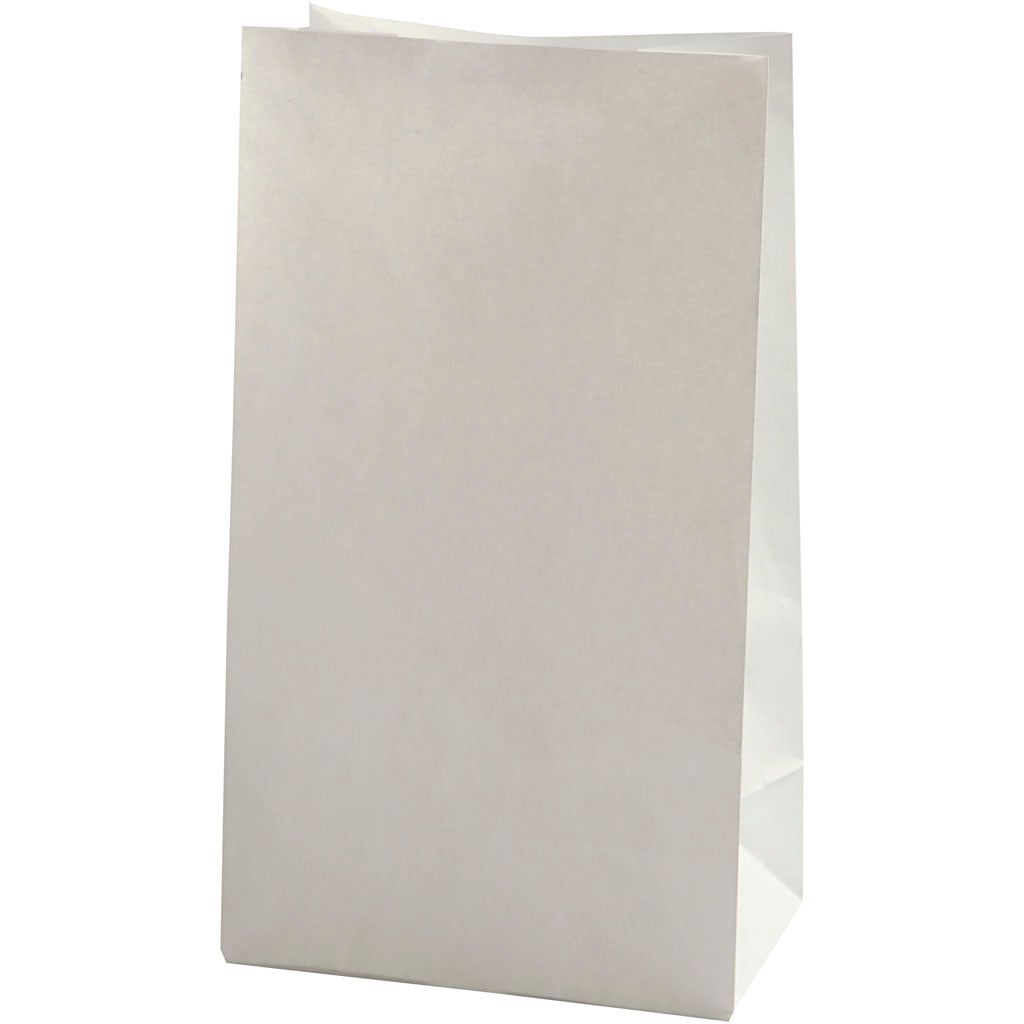 Paper Bag, H: 27 cm, size 9x15 cm, 46 g, white, 100 pc