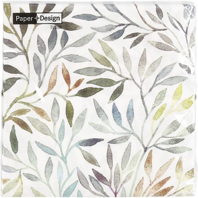 Tovaglioli da tavolo, Foglie di salice, misura 33x33 cm, 20pz/ 1 conf. [HOB-234730]