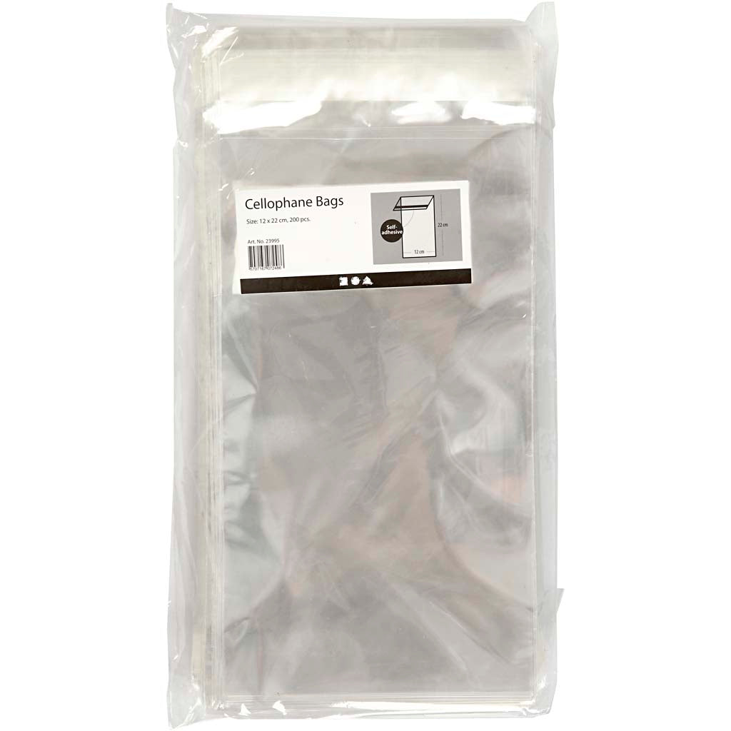 Buste di Cellophane, H: 22 cm, L: 12 cm, spess. 25 my, 200 pz/ 1 conf. [HOB-23995]
