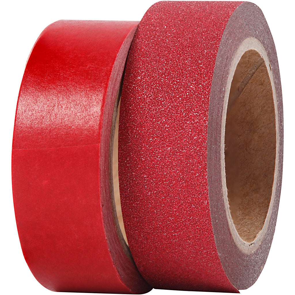 Design Tape, W: 15 mm, red, 2 roll